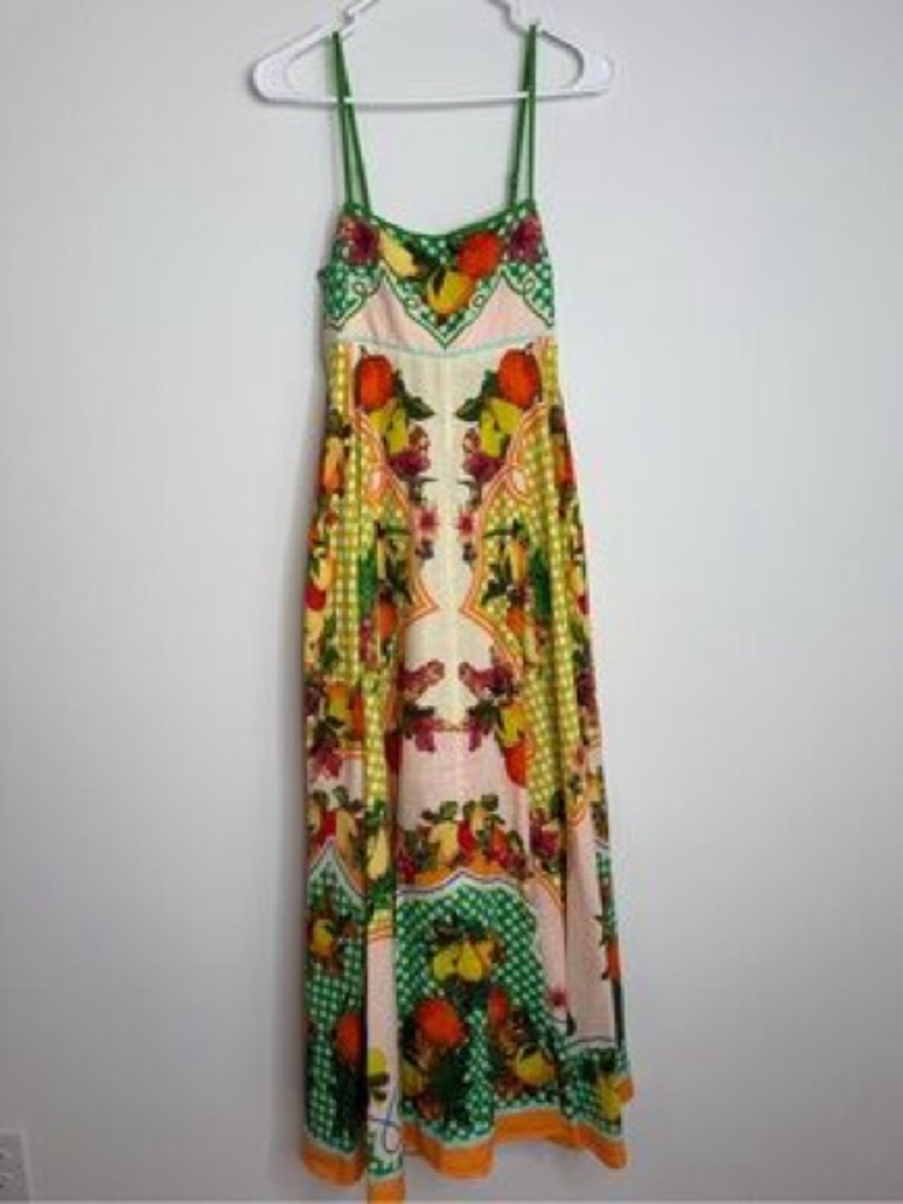 Alemais Green & Multi-Color Fruit-Print Spaghetti-Strap Maxi Dress - Picture 4 of 4